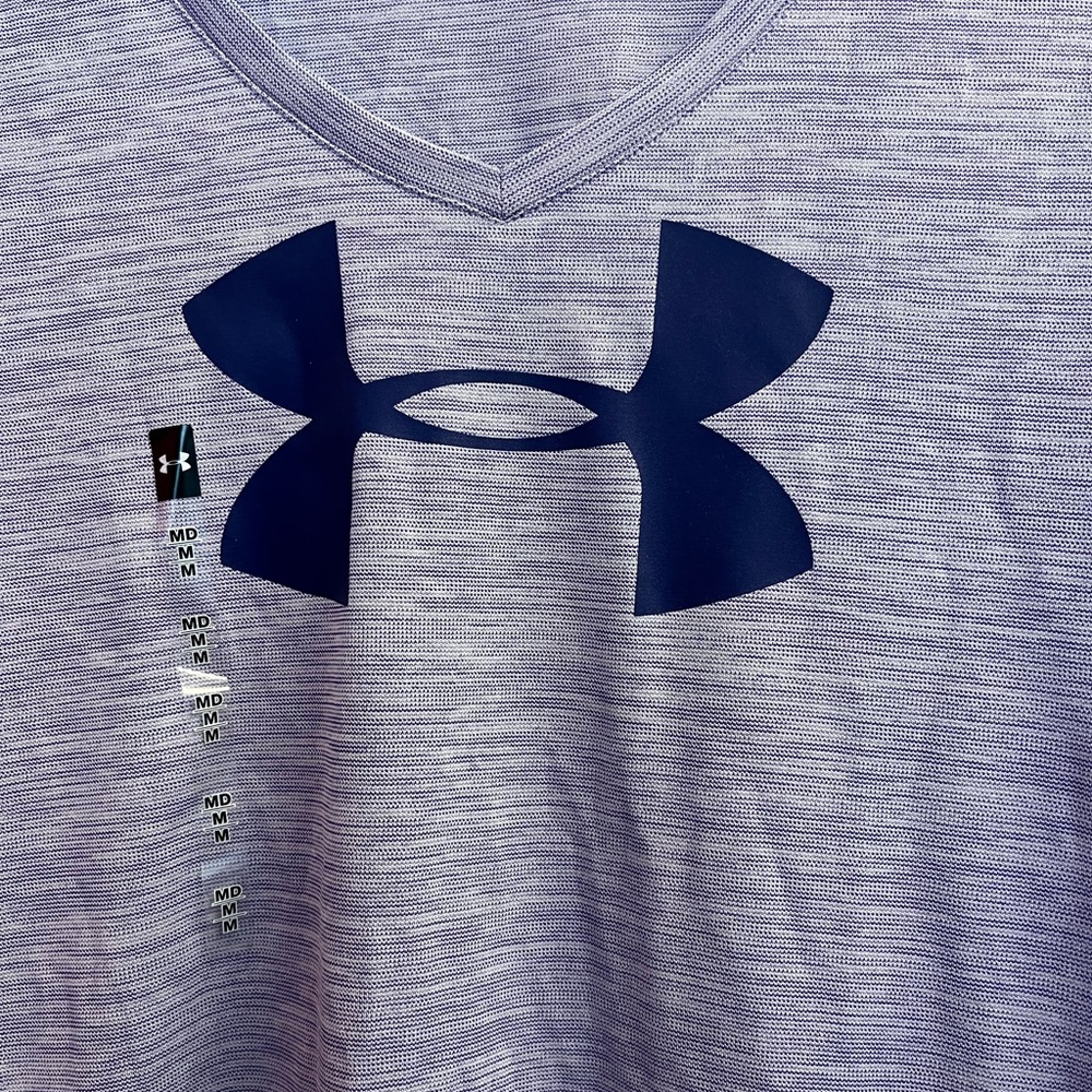 Under Armour Women's Heathered Purple V-Neck Tee Medium New - Picture 3 of 7